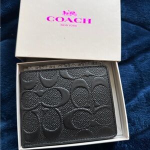 Coach Dark Leather Card Holder